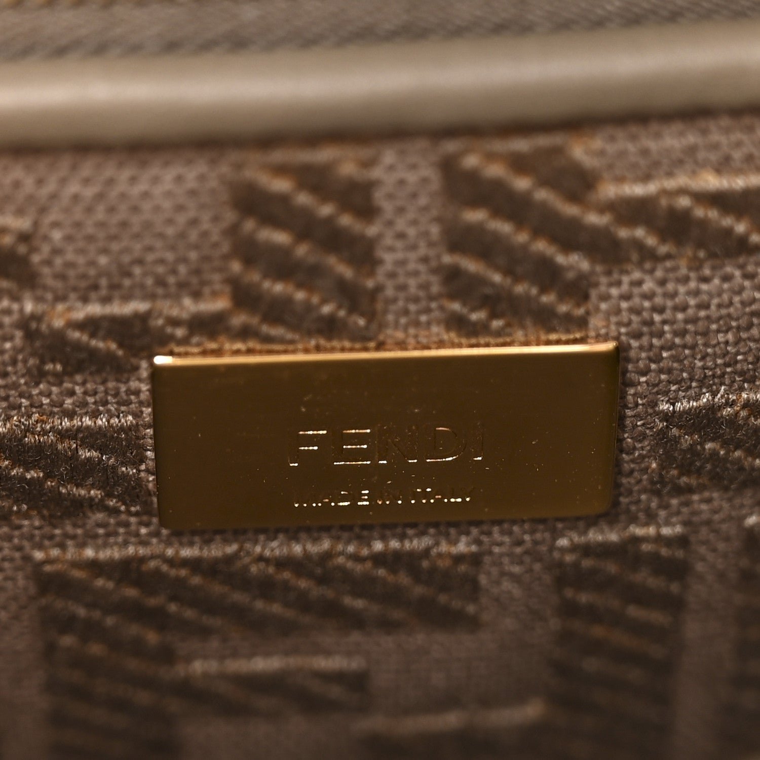 Fendi Vitello Seta Canvas FF Embroidered Mini Peekaboo Iconic Satchel - Image 6