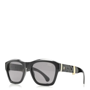 Acetate Crystal Polarized Square Folding Sunglasses 71692 Black