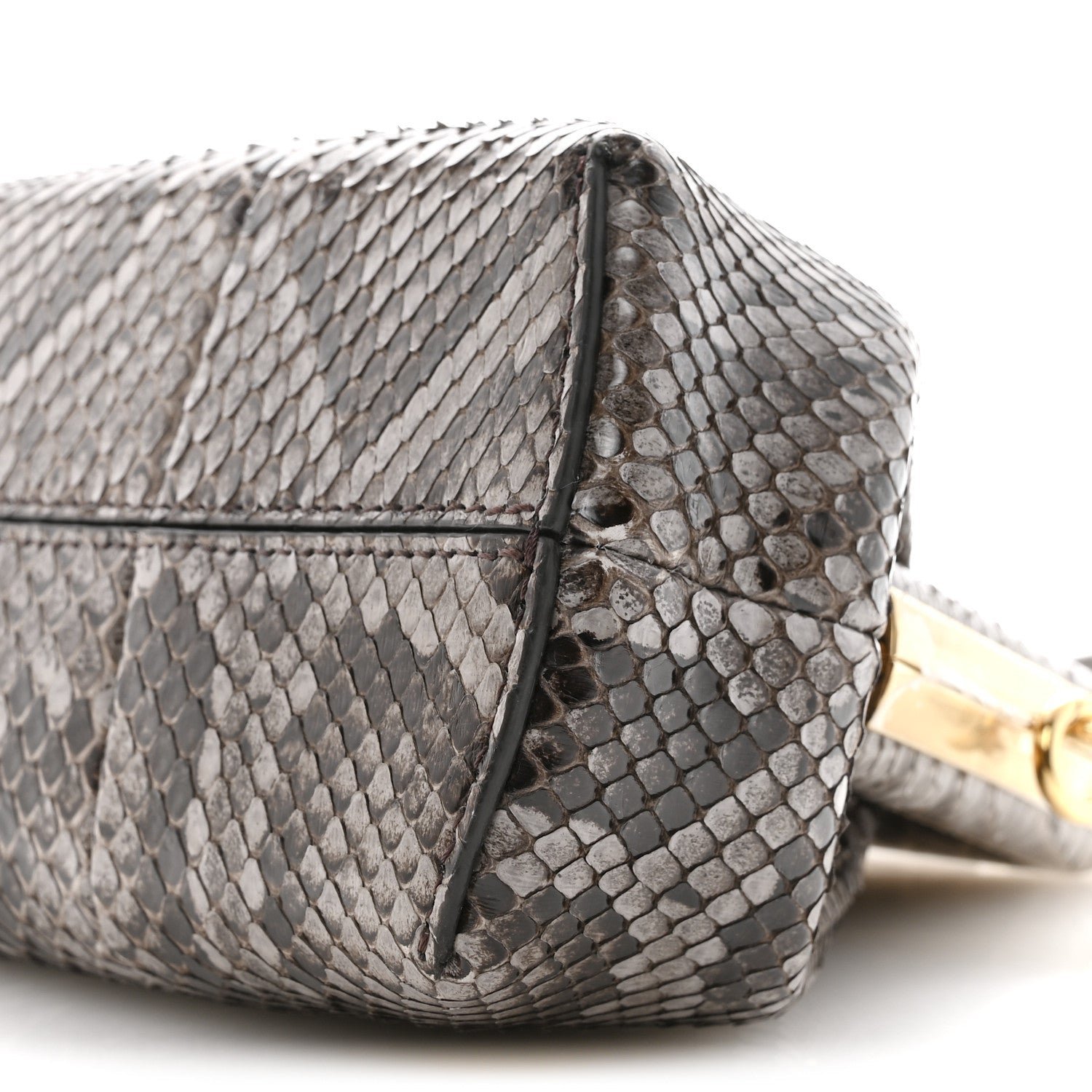 Fendi First Small Asfalto Grey Python Leather Bag - Image 10