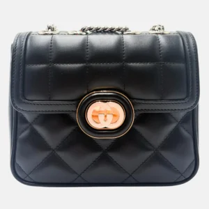 Deco Bag Black Leather Mini