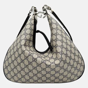 Attache Shoulder Bag Beige GG Supreme Canvas Large