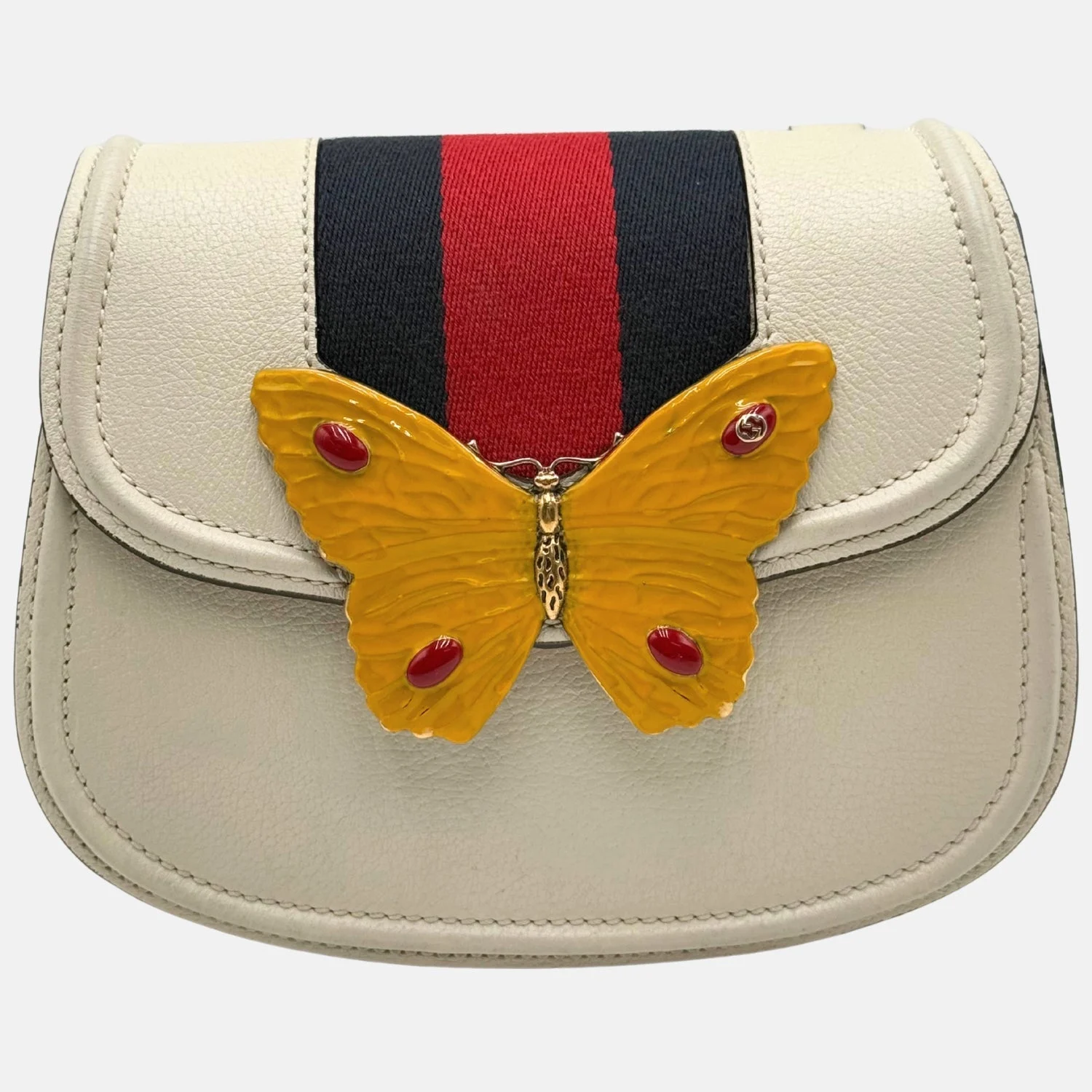 Linea Totem Butterfly Bag White Leather Small
