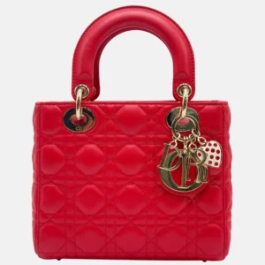 Lady Dior My ABCDior Red Lambskin Cannage Small