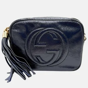 Soho Disco Shoulder Bag Navy Patent Leather Small