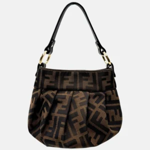 Chef Shoulder Bag Brown Zucca Canvas