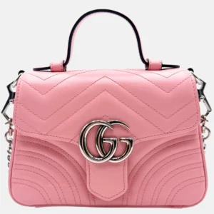 Marmont Top Handle Mini Bag Pink Matelassé Leather