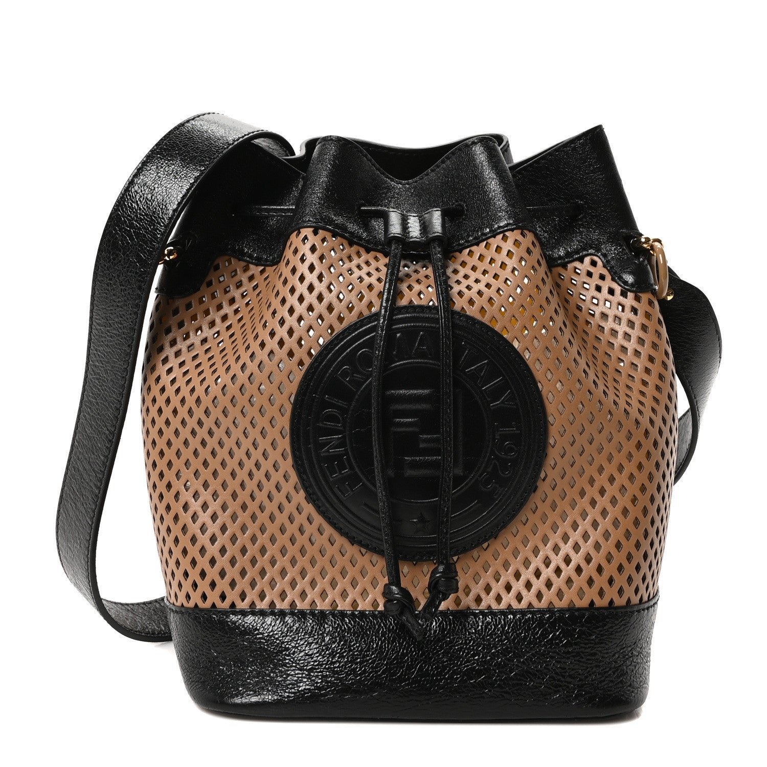 Fendi Vitello Liberty Perforated Small Mon Tresor Bucket Bag