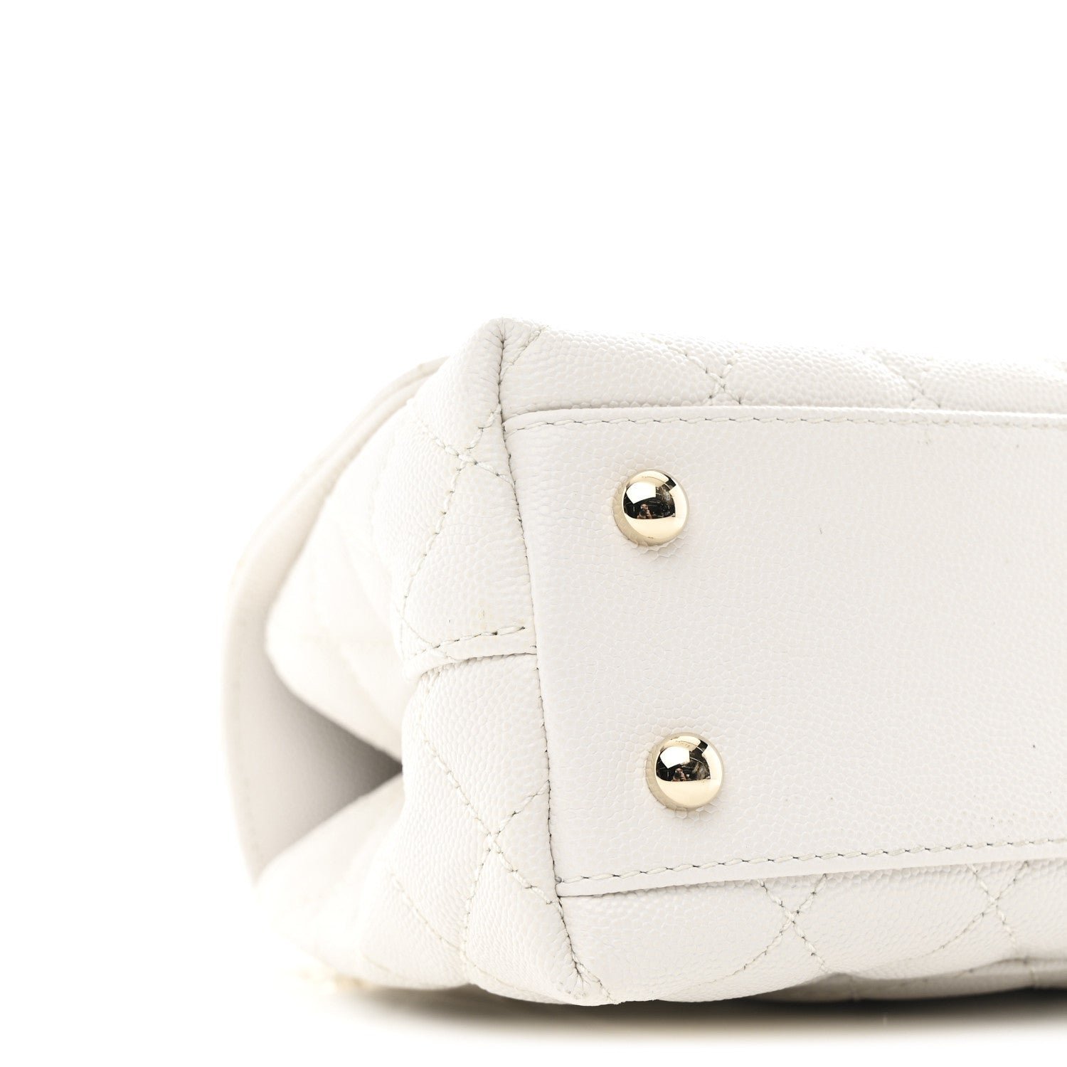Caviar Quilted Mini Coco Handle Flap White - Image 10