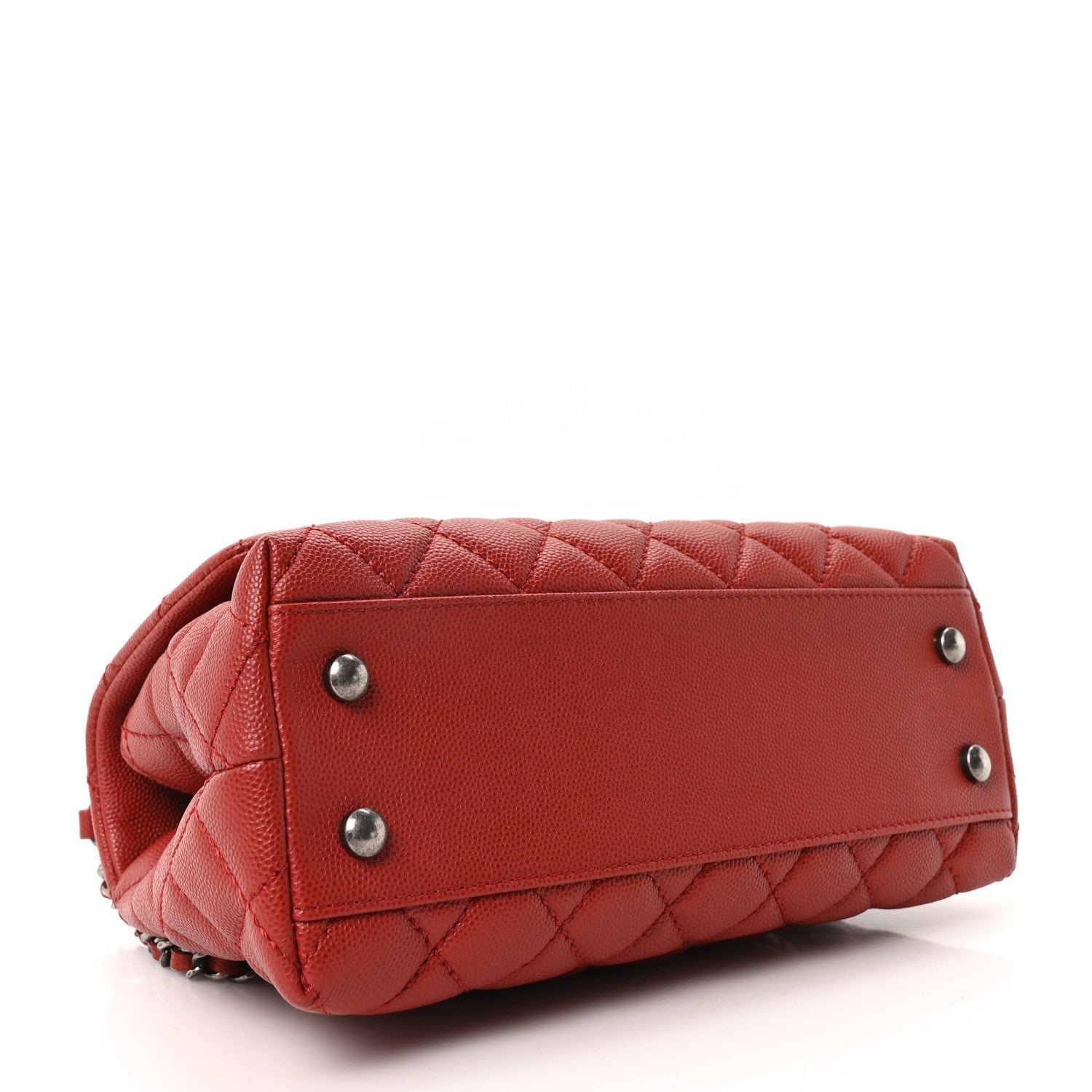 Caviar Quilted Mini Coco Handle Flap Red - Image 4