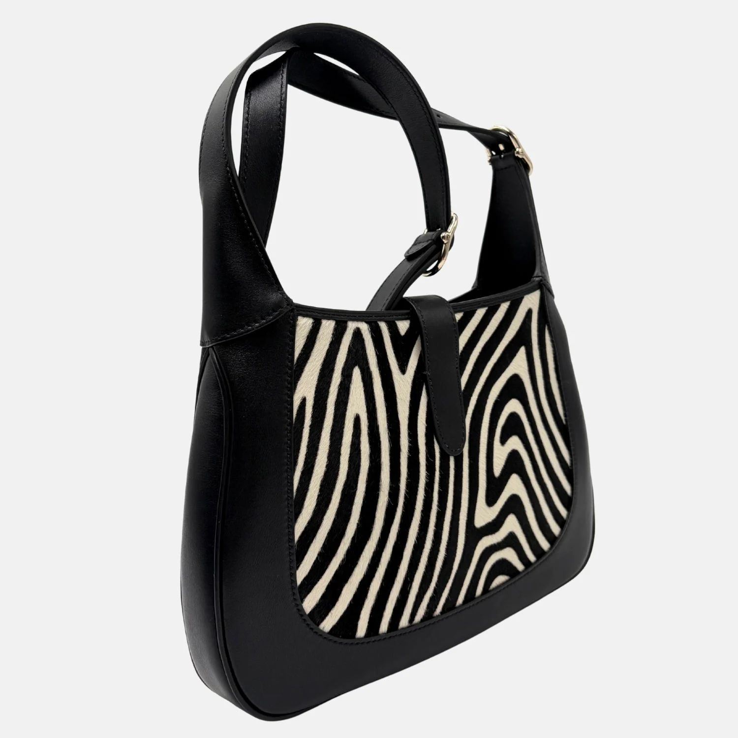 Jackie 1961 Zebra Horsehair Shoulder Bag - Image 4