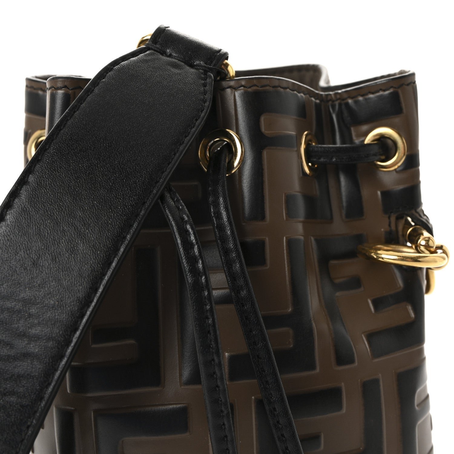 Fendi Vitello Liberty Bi-Color FF 1974 Embossed Mini Mon Tresor - Image 8