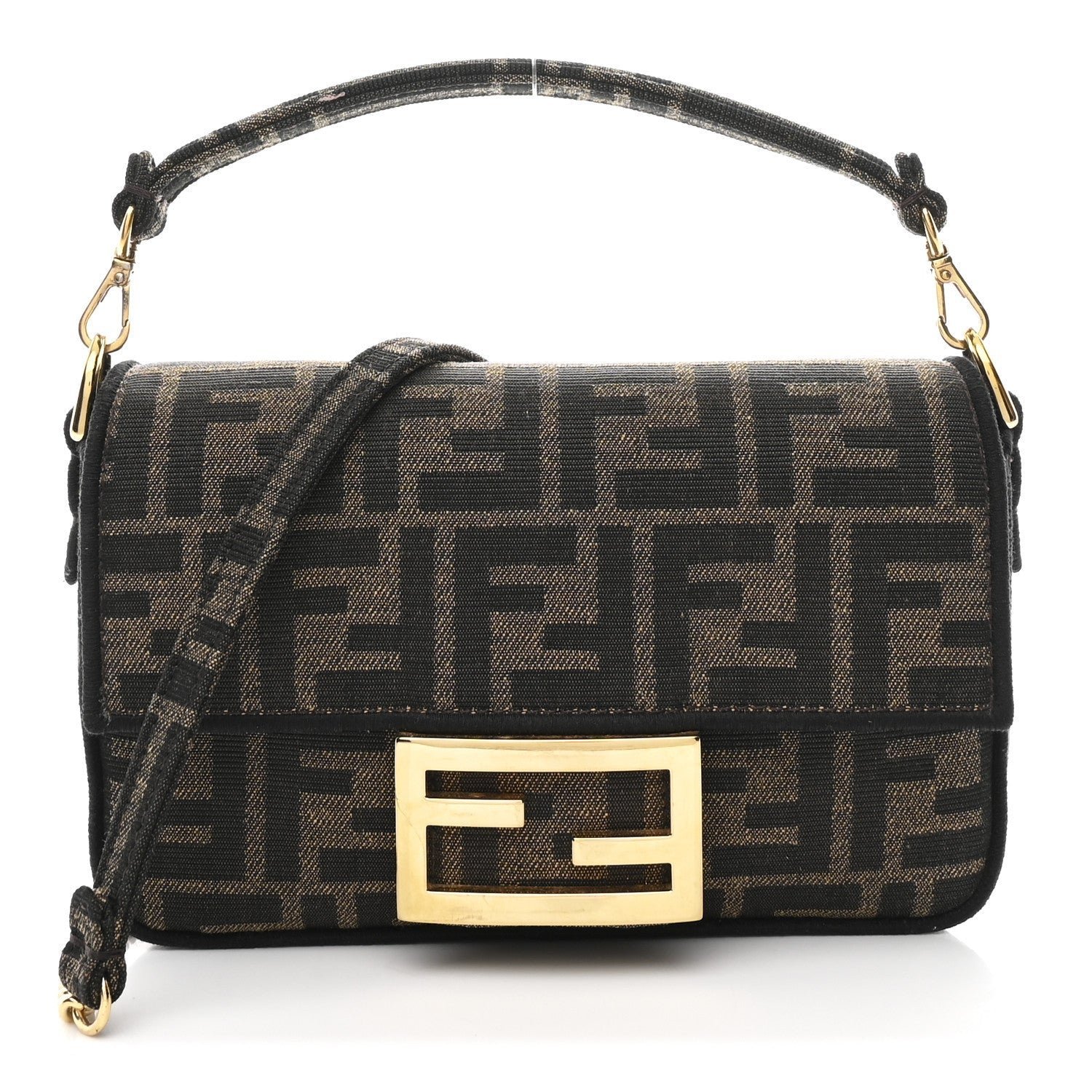 Fendi Fabric Jacquard FF 1974 Mini Baguette