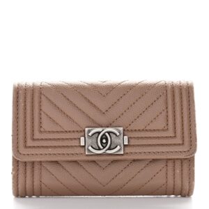 Caviar Chevron Quilted Boy Card Holder