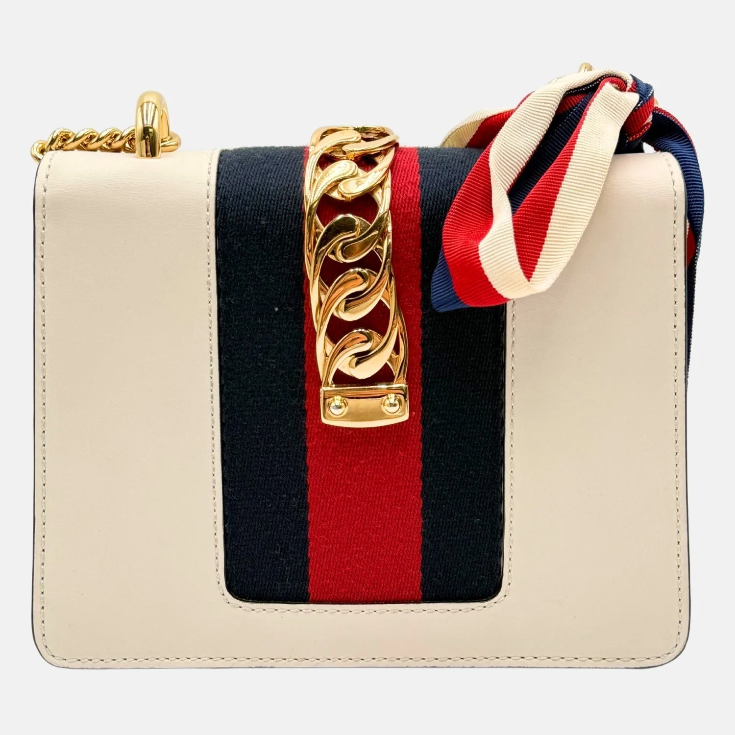 Sylvie Chain Shoulder Bag White Calfskin Mini - Image 2