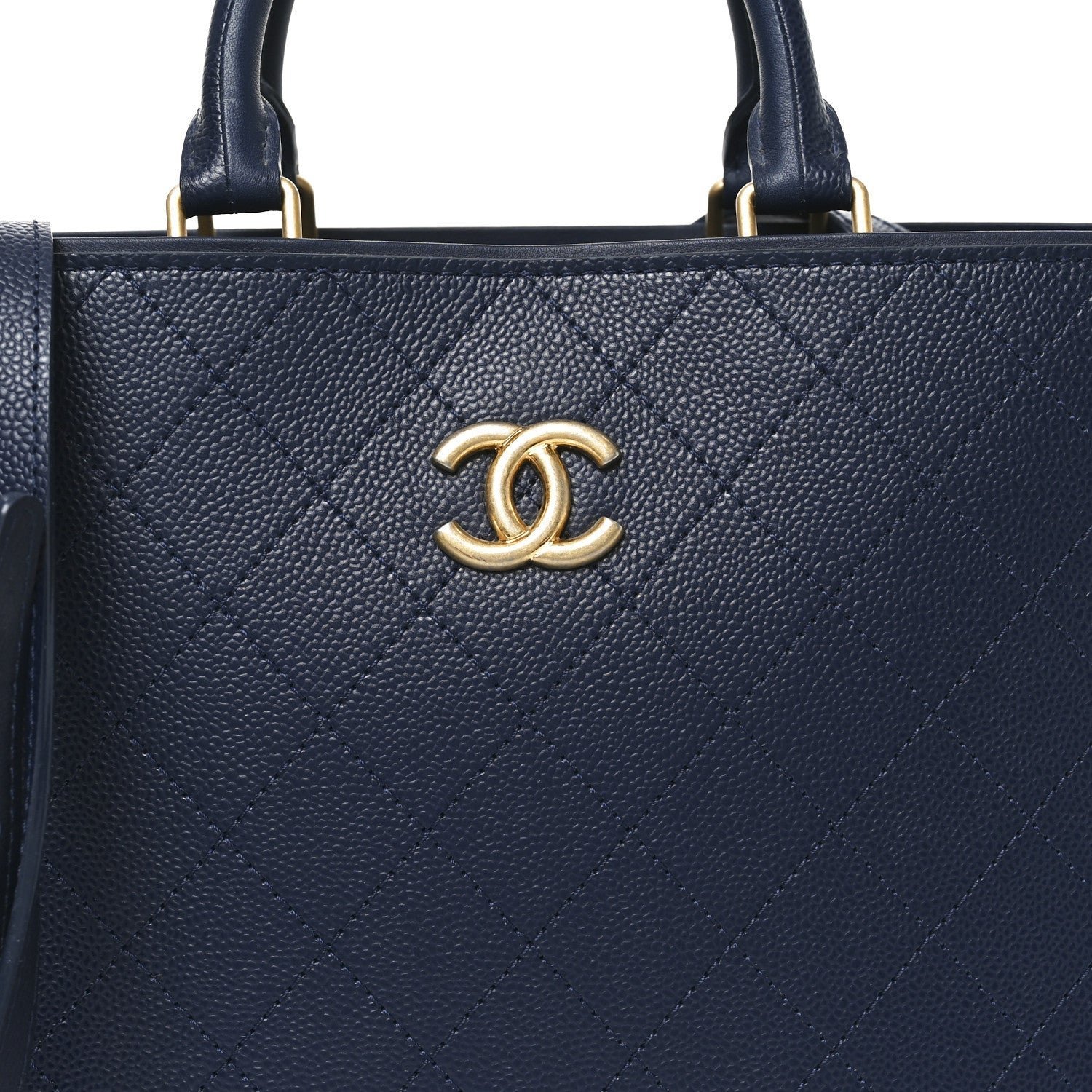 Bullskin Stitched Bi-Color Large Shopping Tote Blue - Image 8