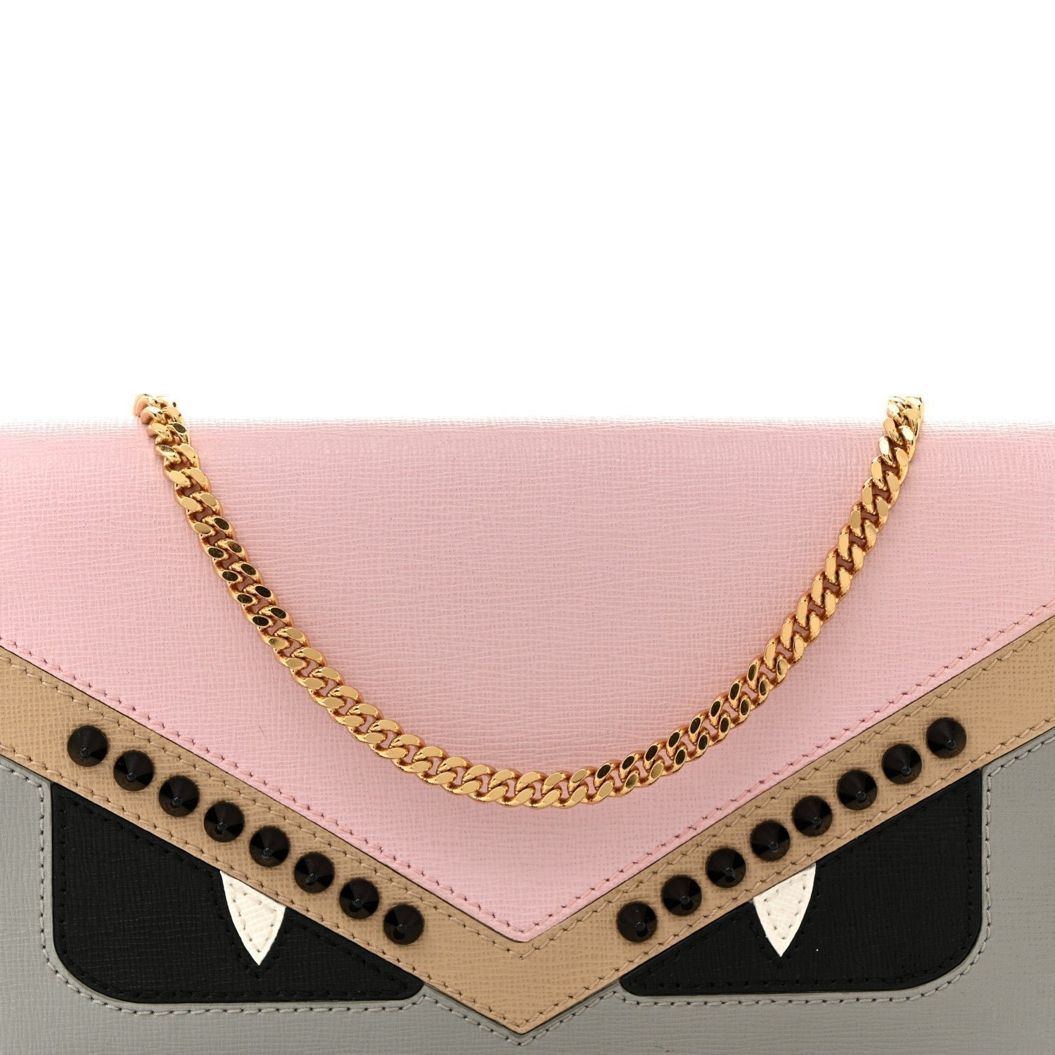 Fendi Vitello Elite Monster Eyes Studded Tube Wallet on Chain - Image 8