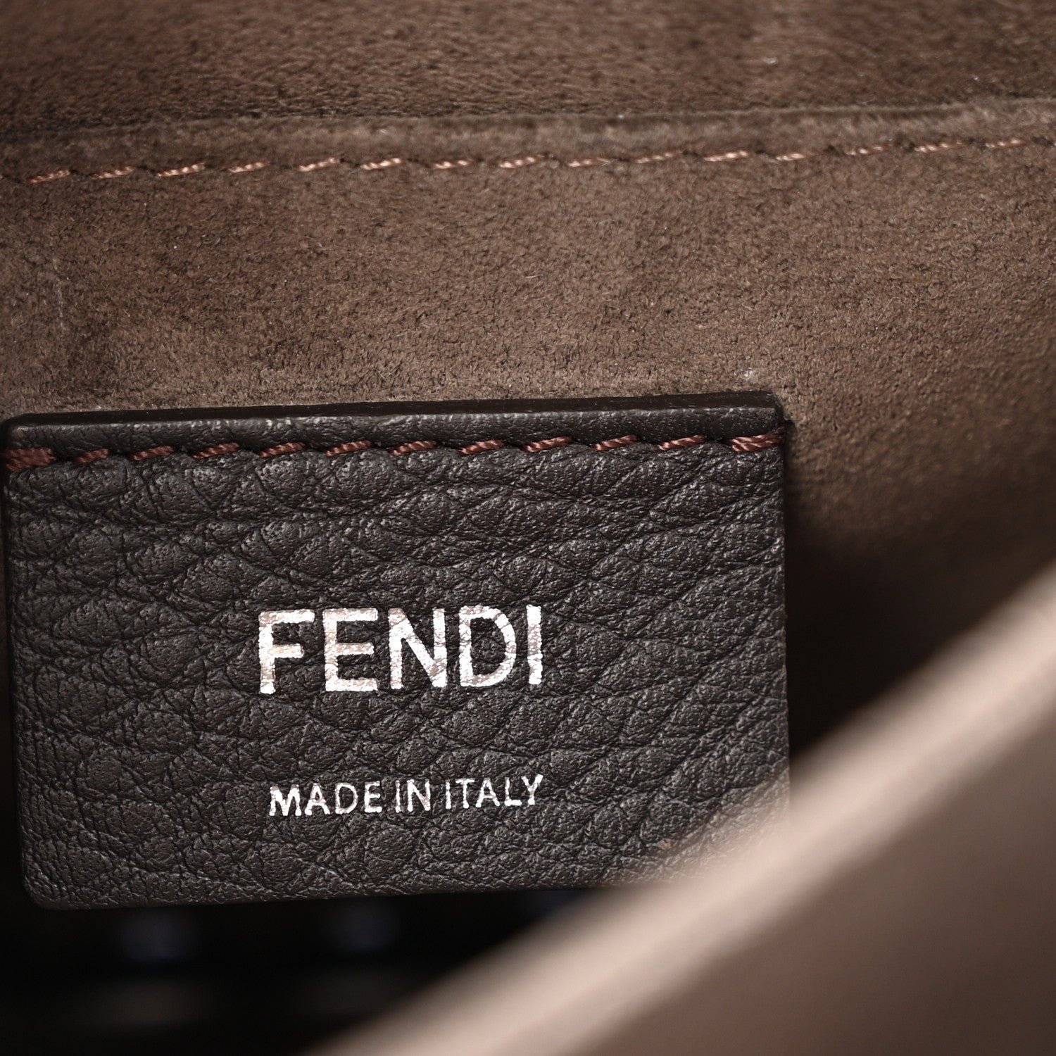 Fendi Vitello Liberty Lucido Ribbon Lace-Up Studded Small Kan I Shoulder Bag - Image 7