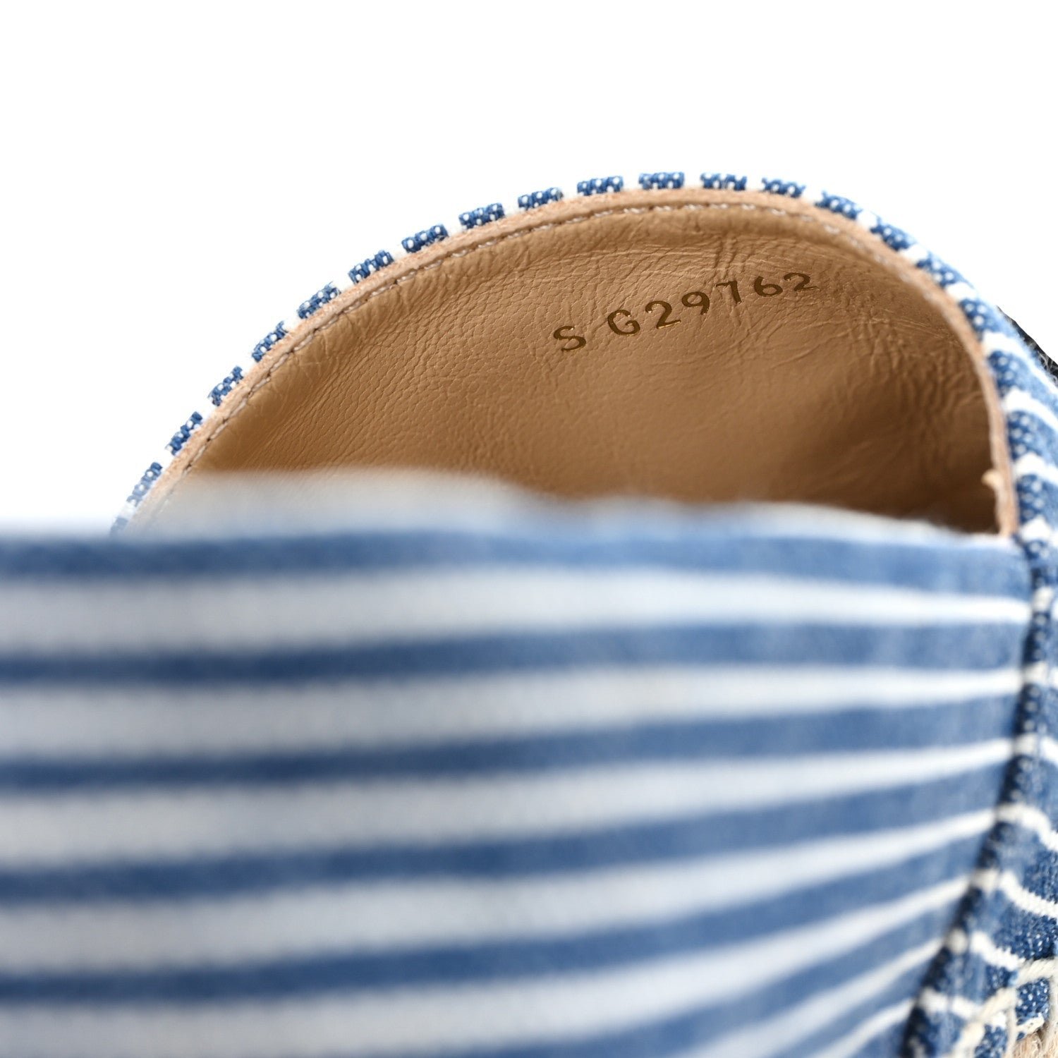 Canvas Striped Patent CC Espadrilles 35 Navy Black - Image 9