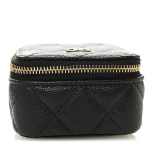 Caviar Quilted Jewelry Travel Case Black