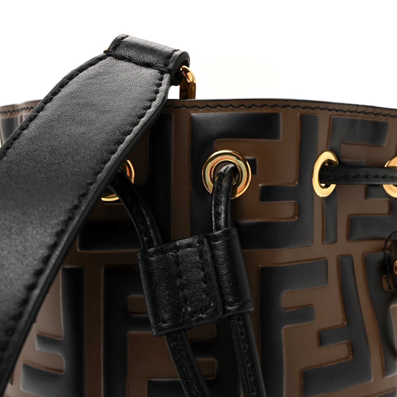 Fendi Vitello Liberty Bi-Color FF 1974 Embossed Mini Mon Tresor - Image 8