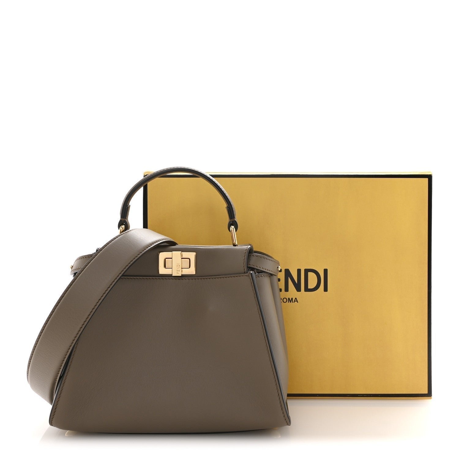 Fendi Vitello Seta Canvas FF Embroidered Mini Peekaboo Iconic Satchel - Image 11