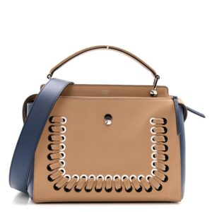 Dotcom Lace-Up Satchel Cuoio and Ceruleo Leather Handbag