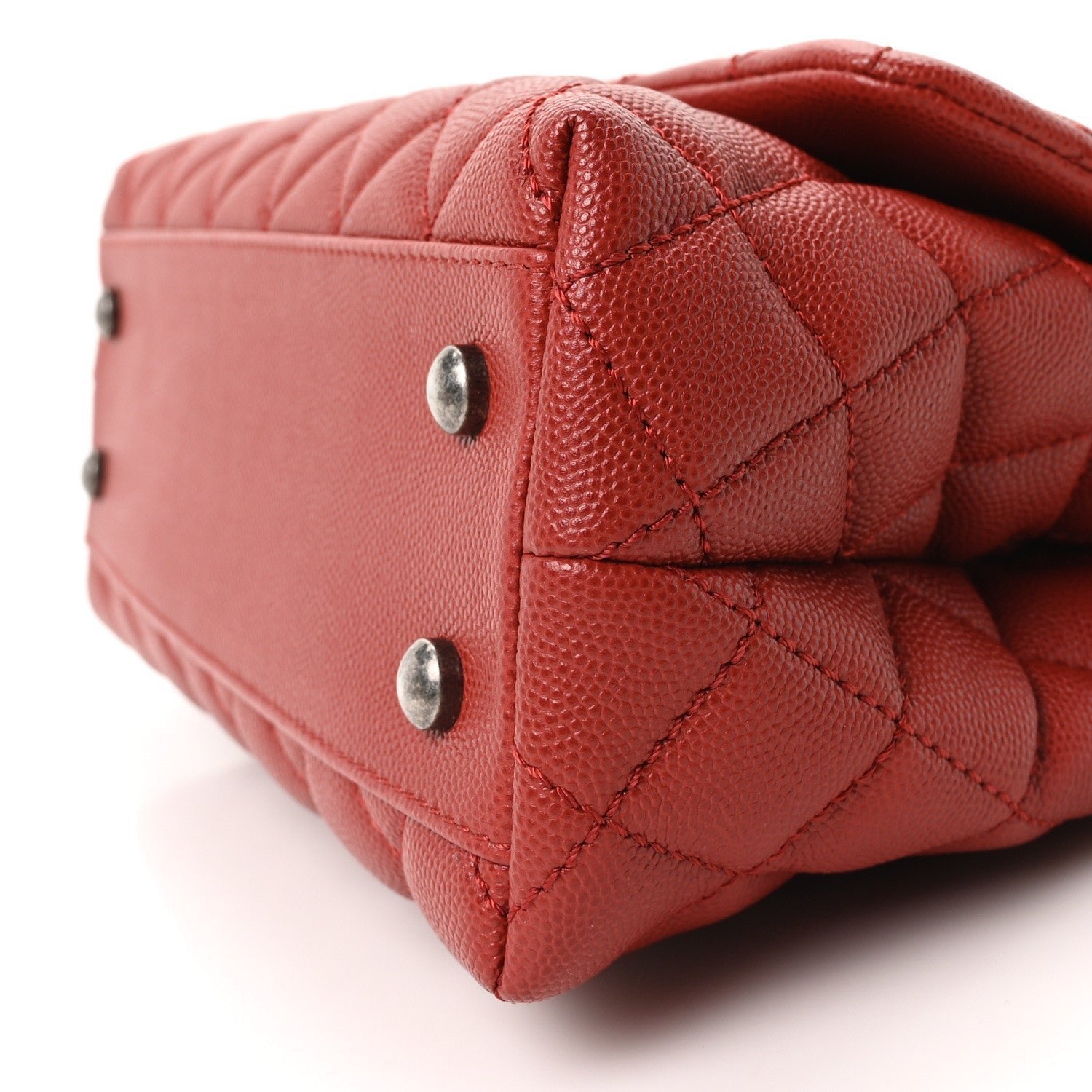 Caviar Quilted Mini Coco Handle Flap Red - Image 10