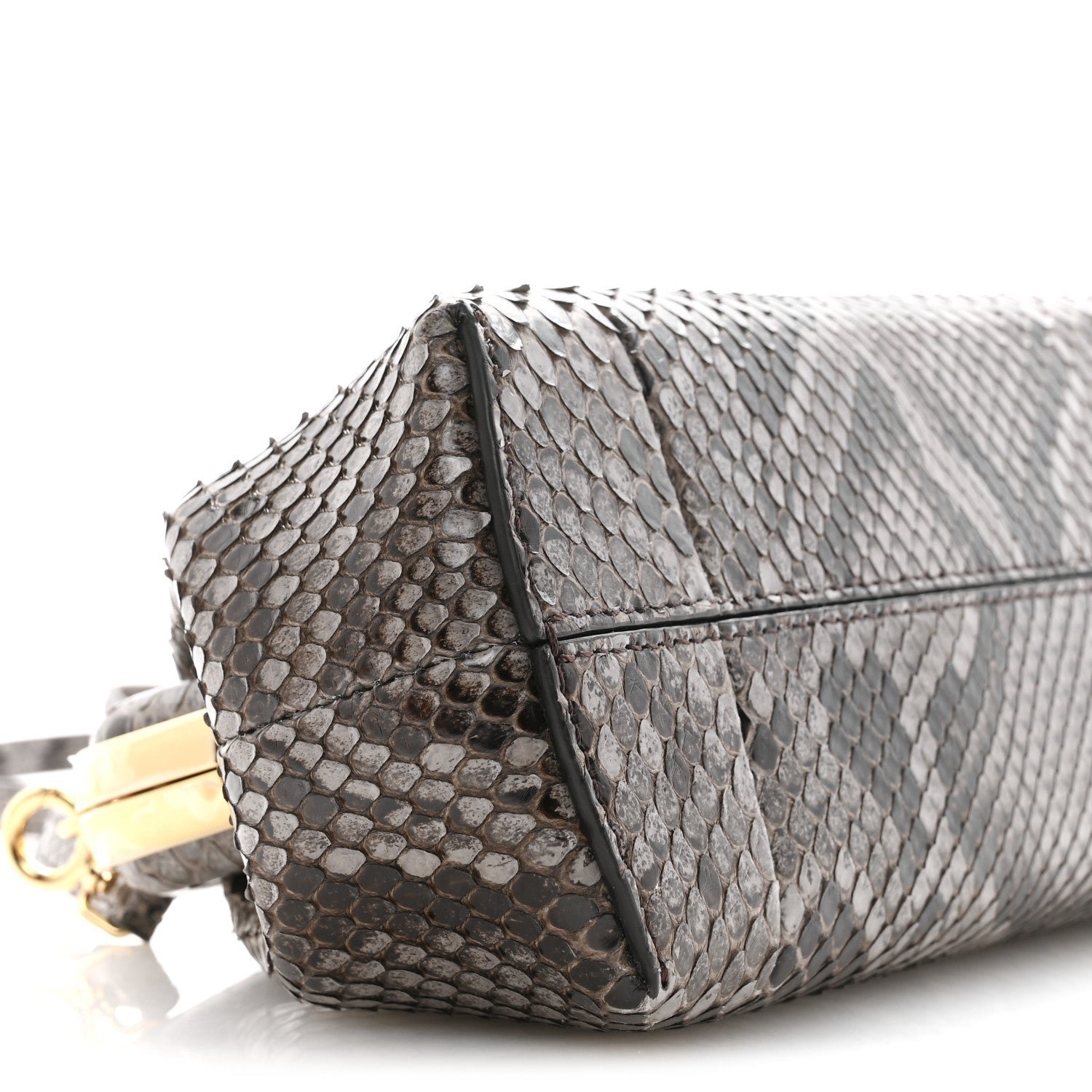 Fendi First Small Asfalto Grey Python Leather Bag - Image 9