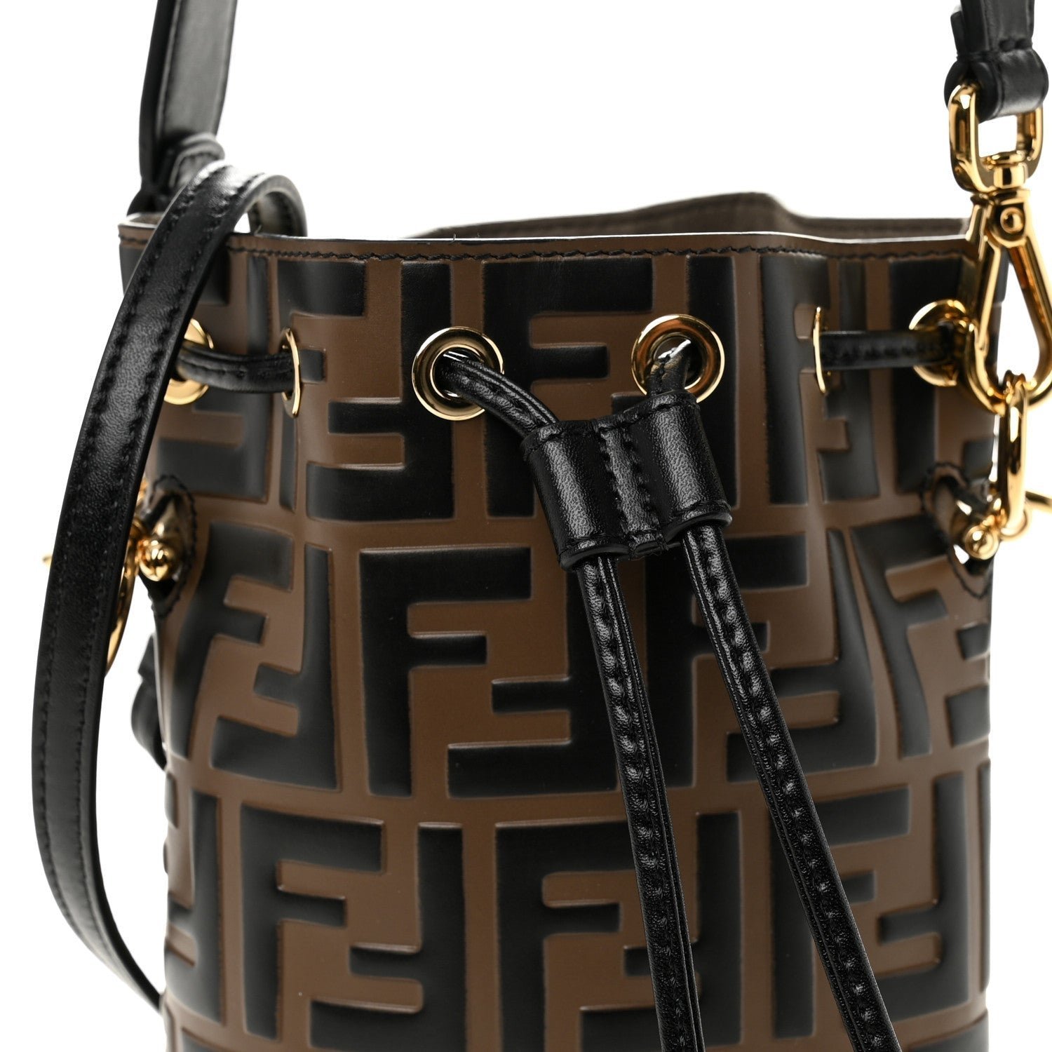 Fendi Vitello Liberty Bi-Color FF 1974 Embossed Mini Mon Tresor - Image 8