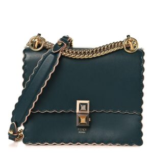 Fendi Vitello Liberty Scalloped Studded Small Kan I Shoulder Bag