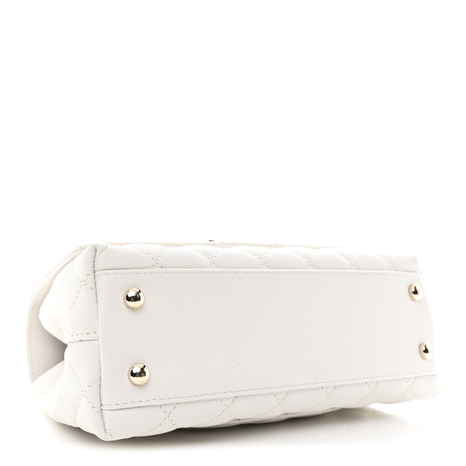 Caviar Quilted Mini Coco Handle Flap White - Image 4