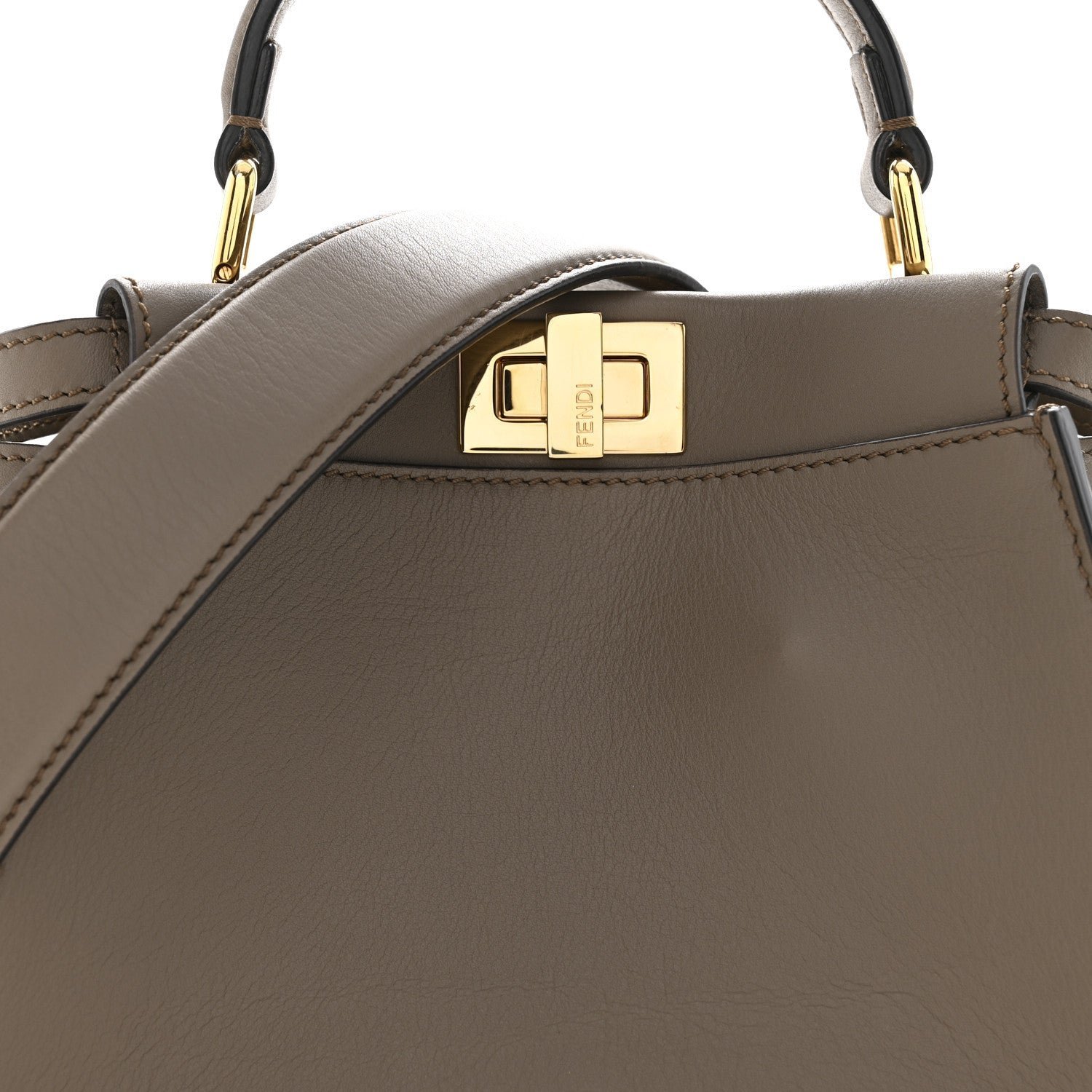 Fendi Vitello Seta Canvas FF Embroidered Mini Peekaboo Iconic Satchel - Image 8