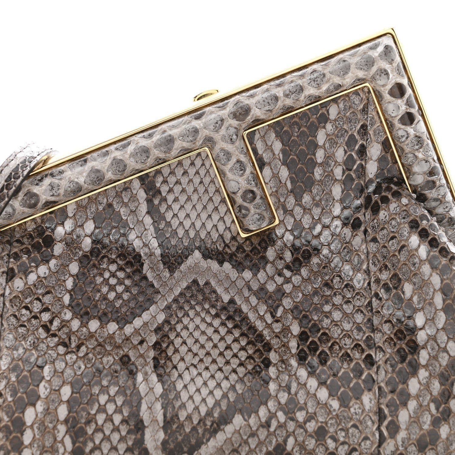 Fendi First Small Asfalto Grey Python Leather Bag - Image 8
