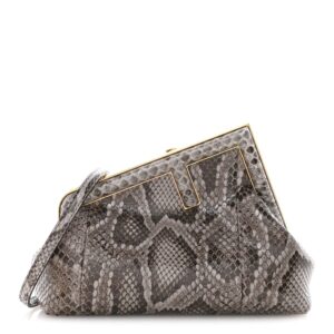 Fendi First Small Asfalto Grey Python Leather Bag