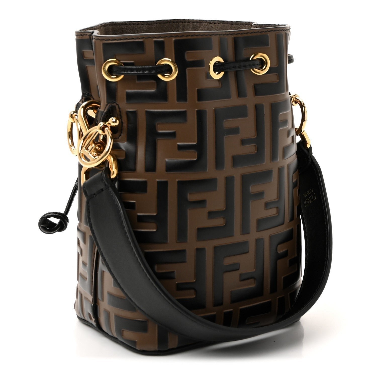 Fendi Vitello Liberty Bi-Color FF 1974 Embossed Mini Mon Tresor - Image 3