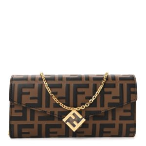 F is Fendi Continental Wallet on Chain (Maya/Black)