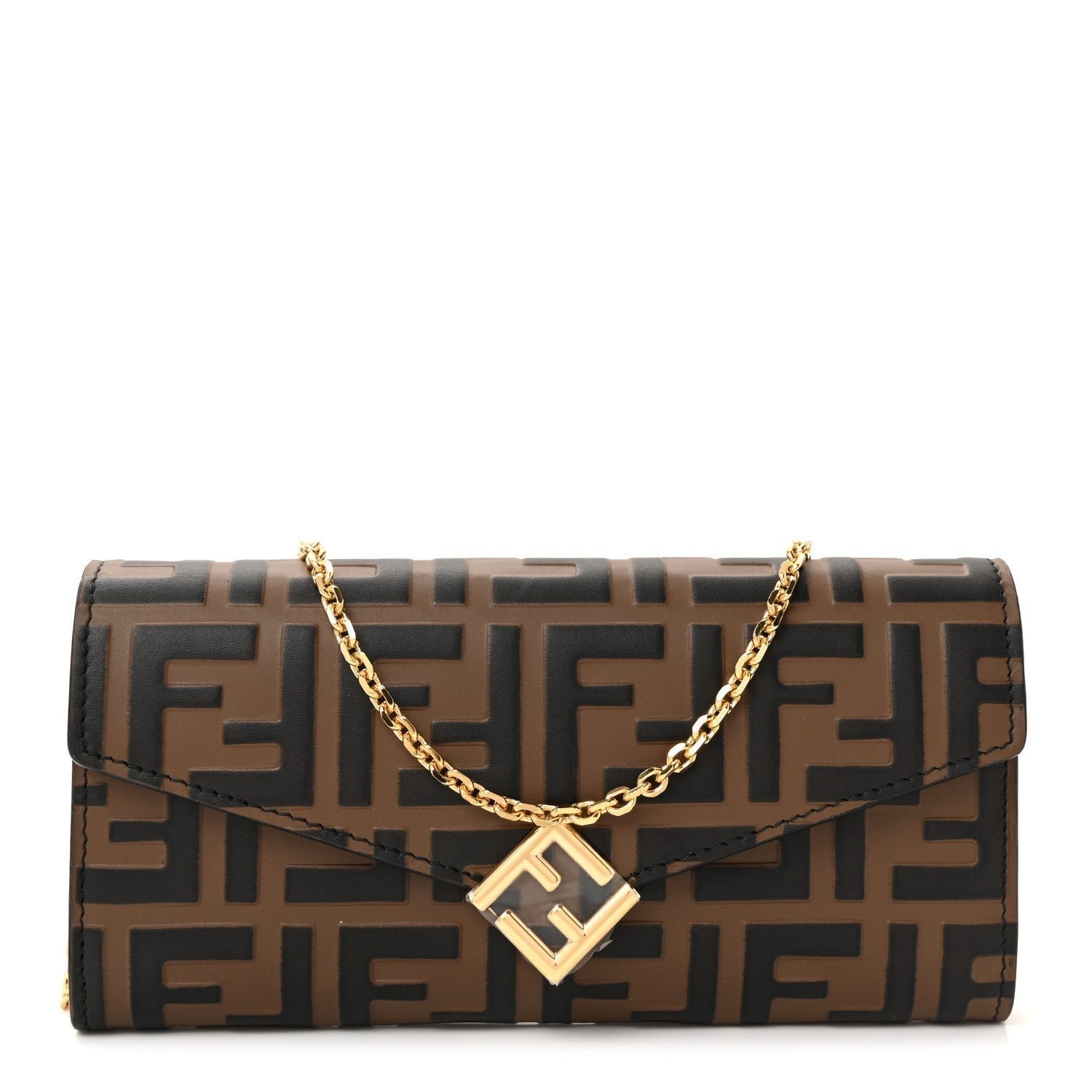 F is Fendi Continental Wallet on Chain (Maya/Black)