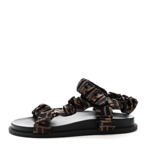 Fendi Feel Brown satin sandals 38