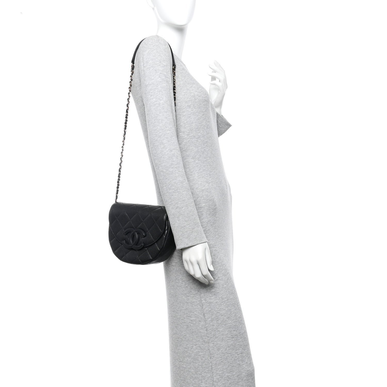 Caviar Quilted Mini Messenger Flap Black - Image 2