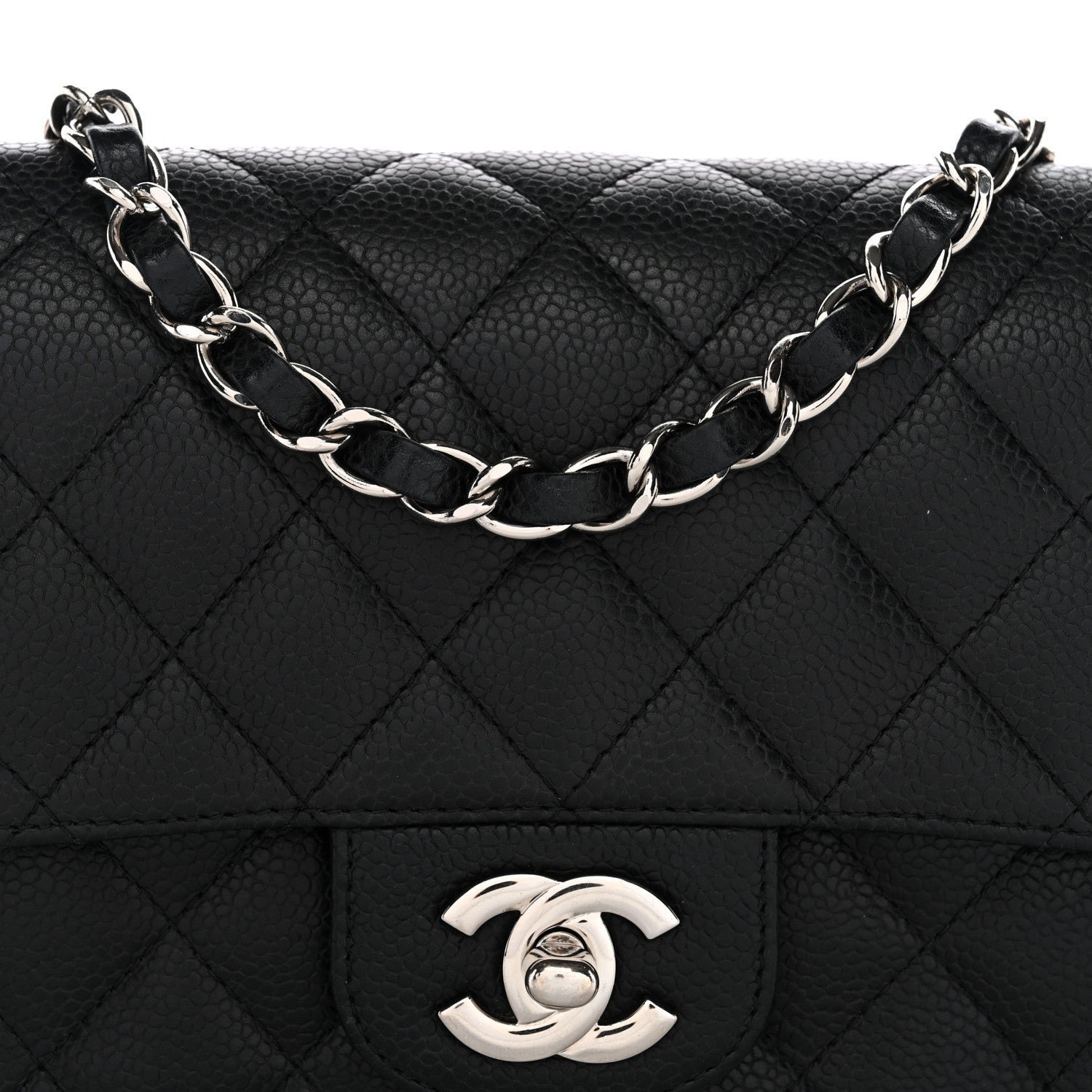 Caviar Quilted Mini Square Flap Black - Image 7