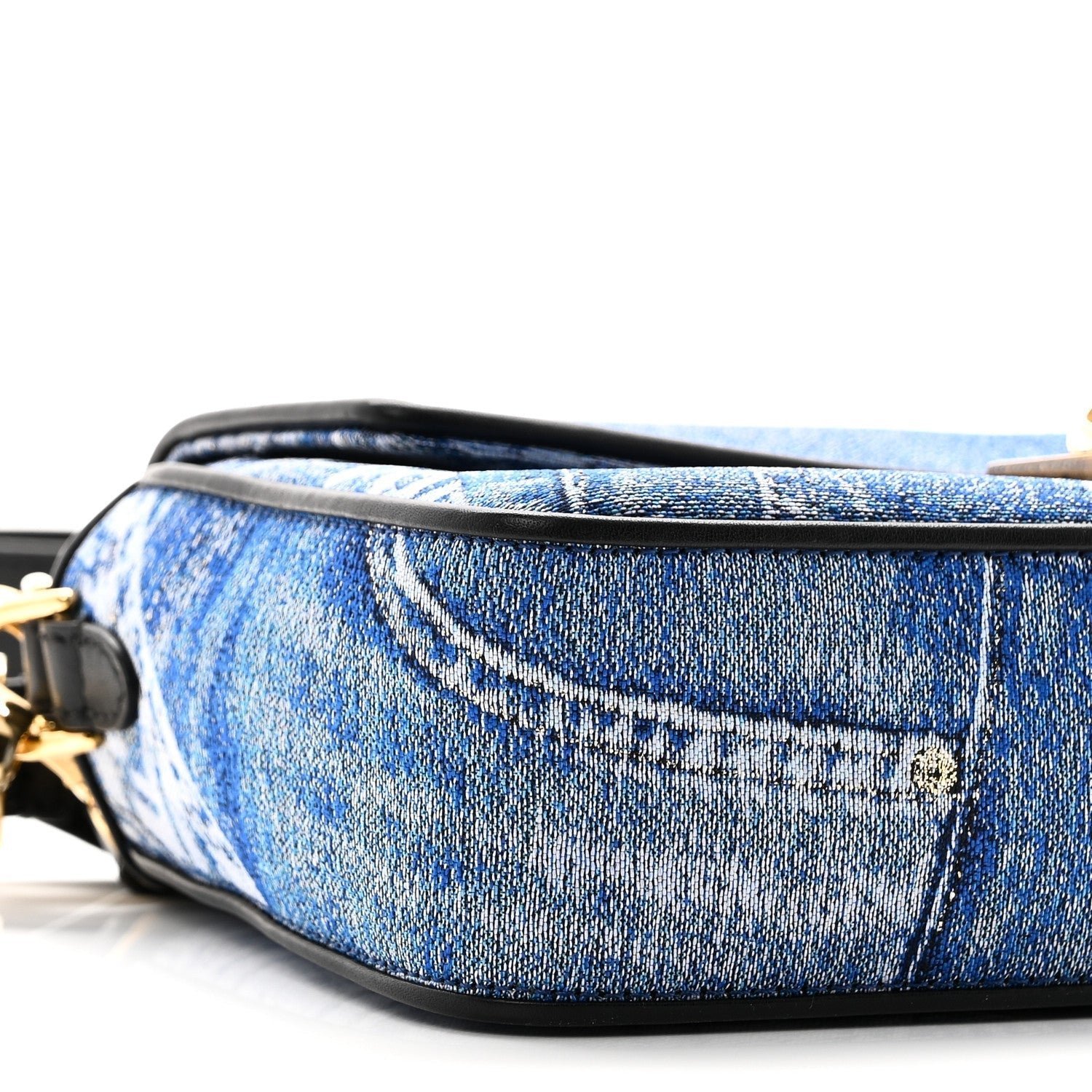 Fendi x Versace Denim Fendace Patchwork Baguette - Image 8
