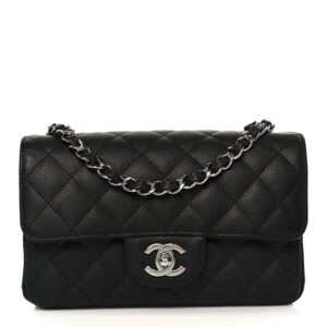 Caviar Quilted Mini Rectangular Flap Black
