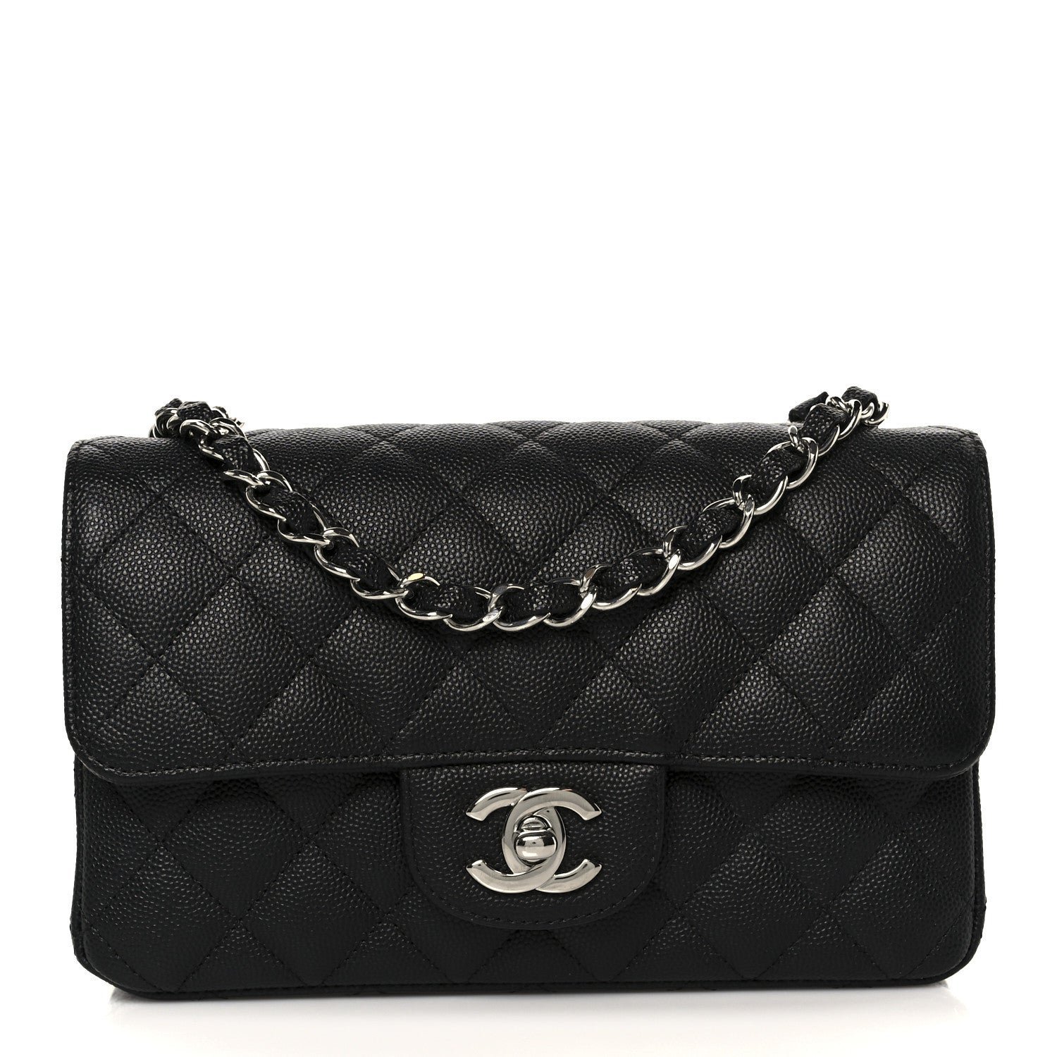 Caviar Quilted Mini Rectangular Flap Black