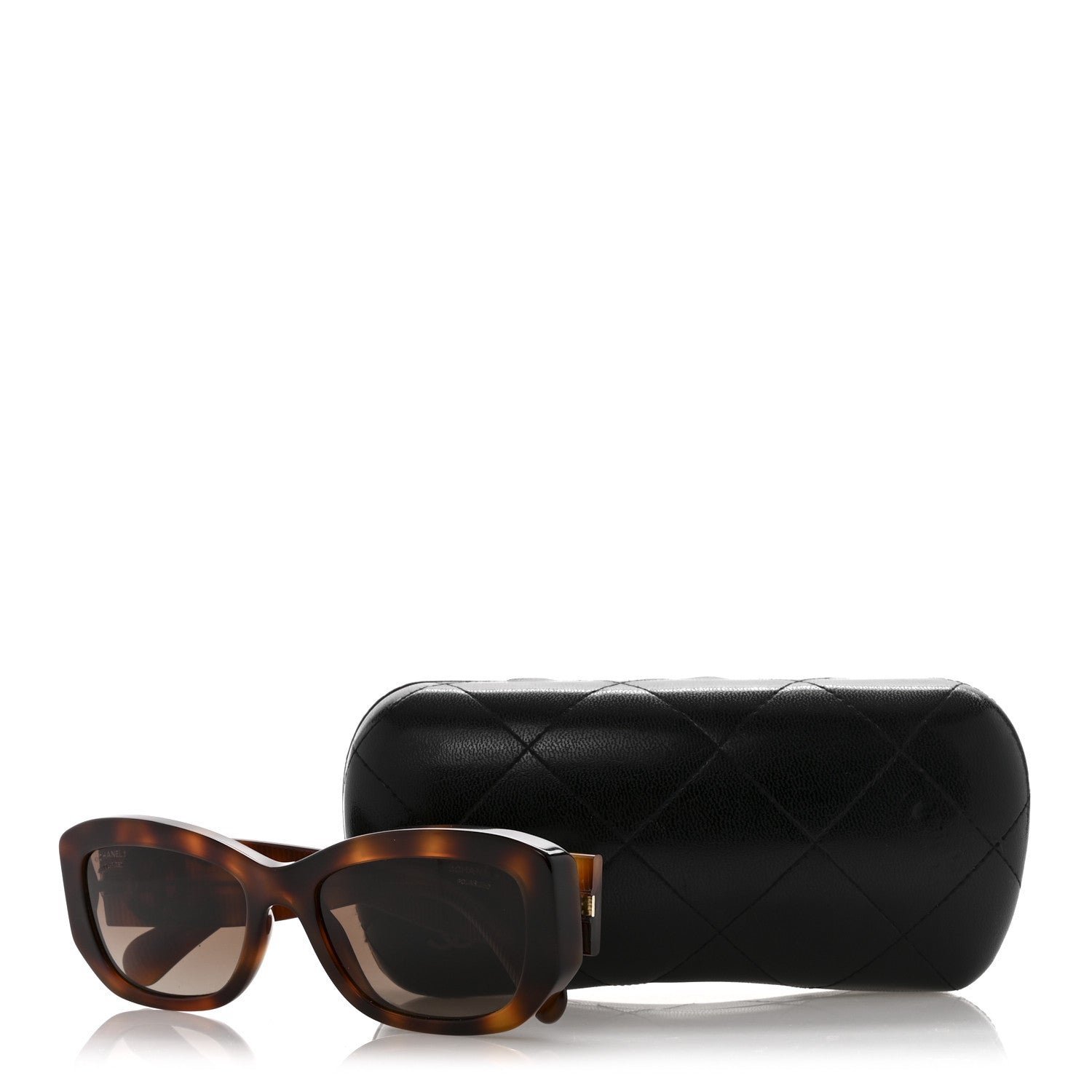 Acetate Polarized Rectangle Sunglasses 5493 Tortoise - Image 7