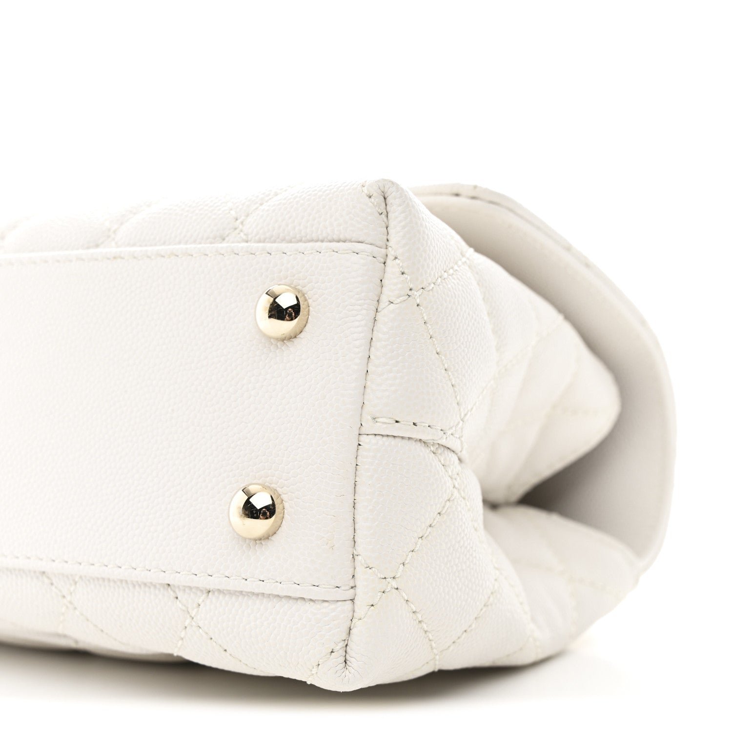 Caviar Quilted Mini Coco Handle Flap White - Image 11
