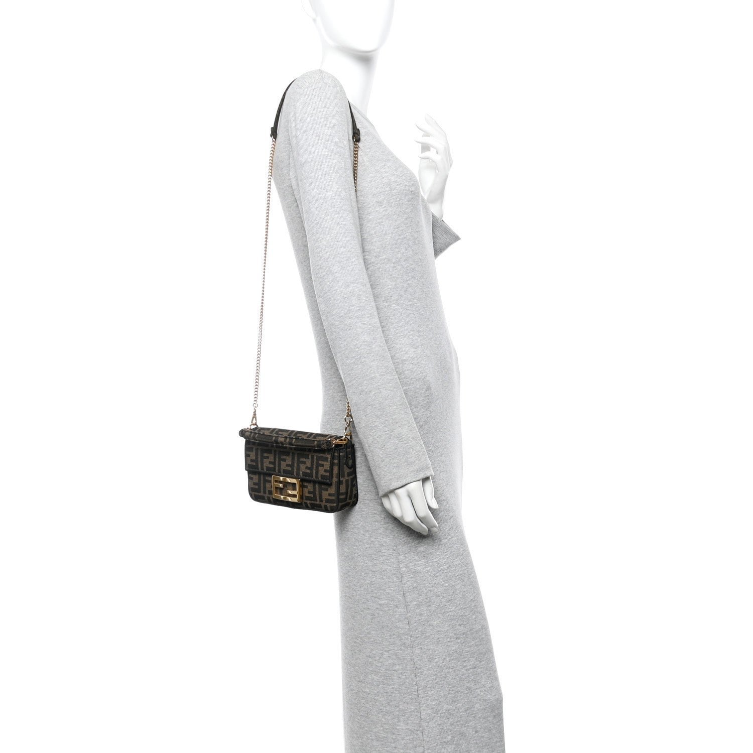 Fendi Fabric Jacquard FF 1974 Mini Baguette - Image 2