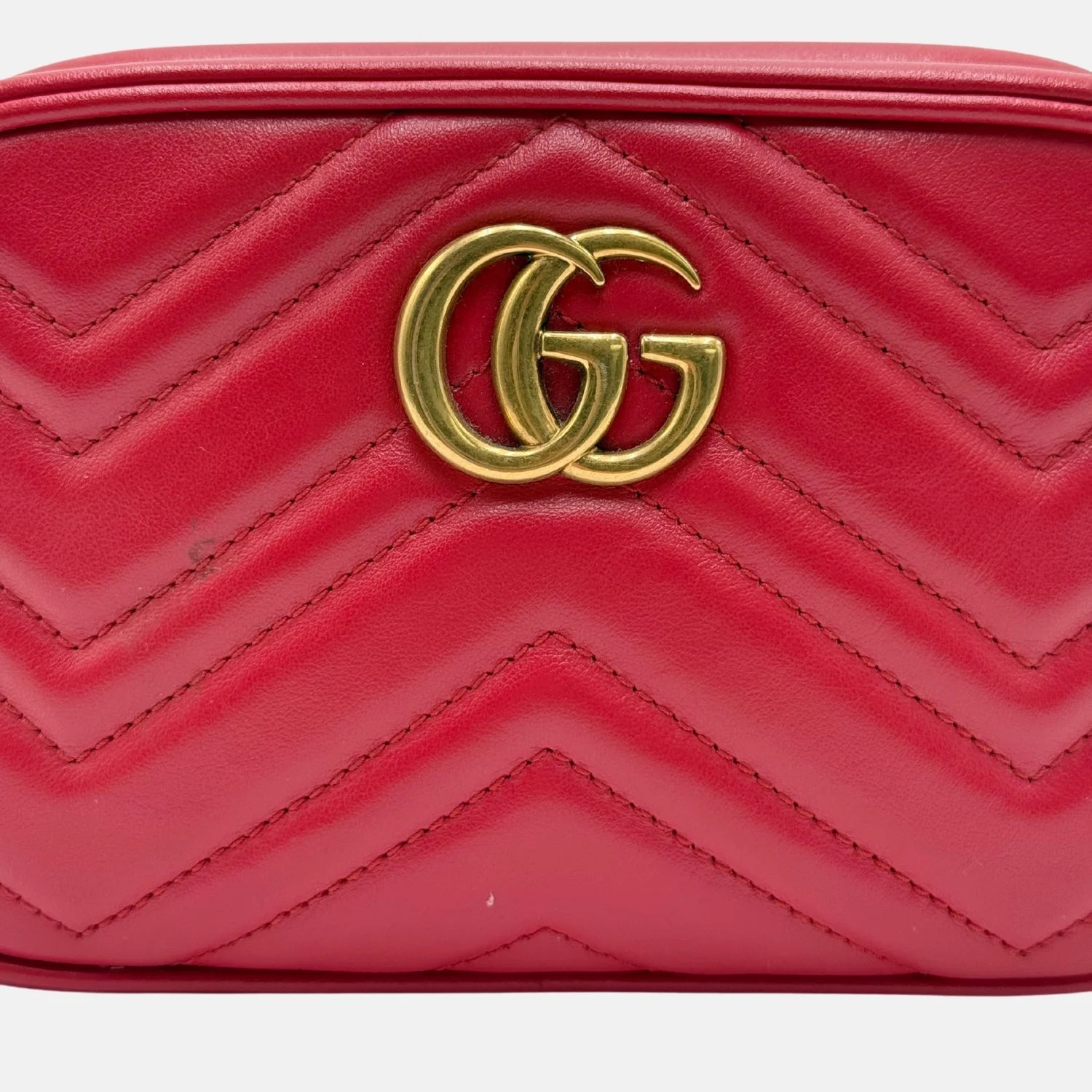 Marmont Camera Bag Red Matelassé Leather Mini - Image 6