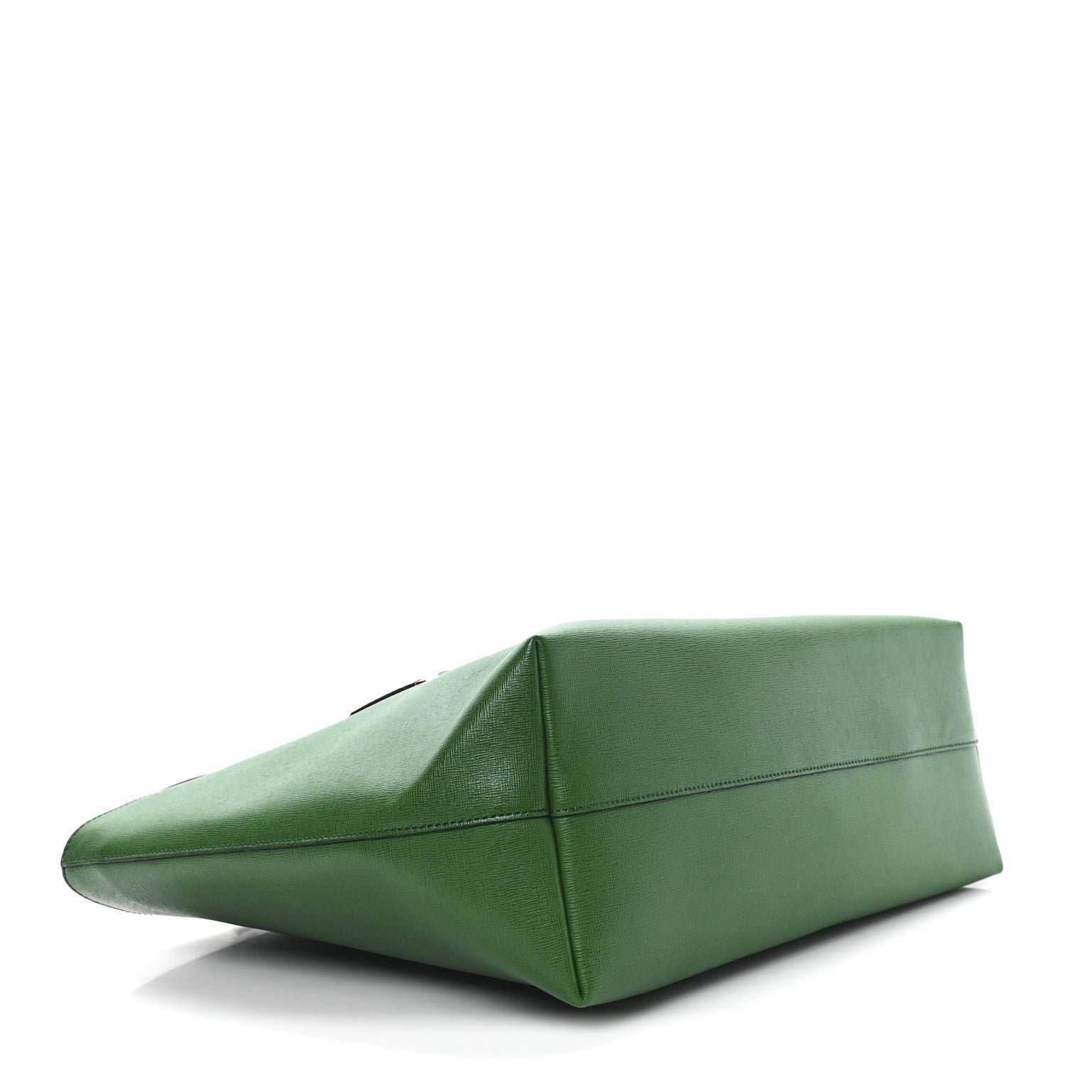 Monster Buggies Medium Roll Tote Emerald Green Textured Leather Shopper - Image 4