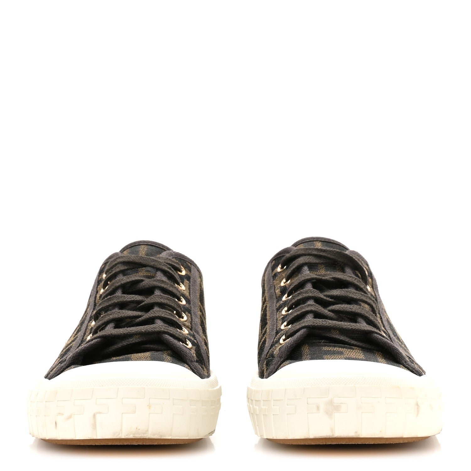 Fendi Fabric Jacquard FF Domino Low-Top Sneakers - Image 3