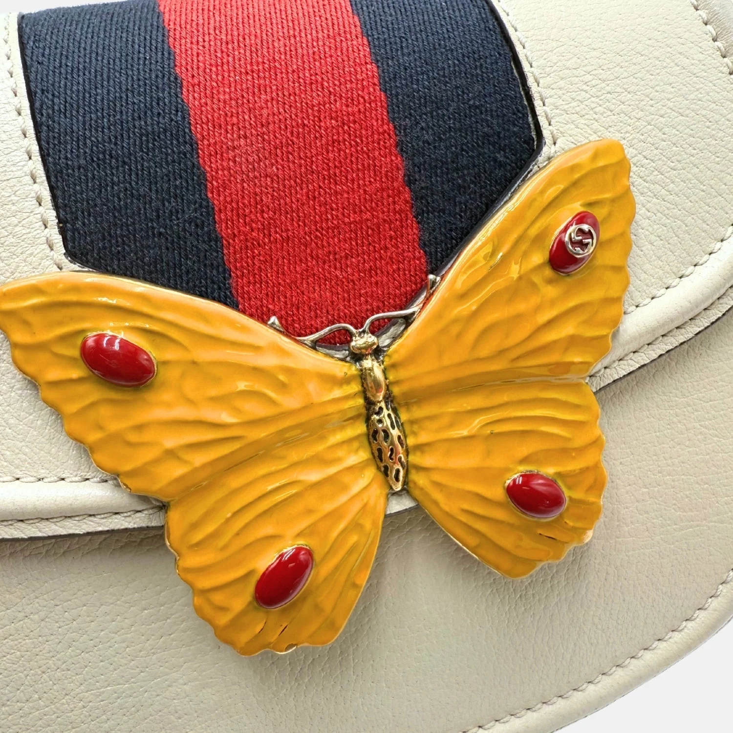 Linea Totem Butterfly Bag White Leather Small - Image 7